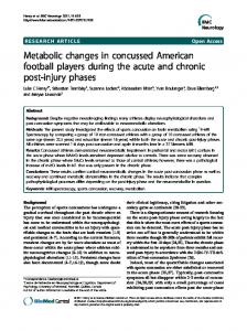 Metabolic changes in concussed American football ... - BioMedSearch