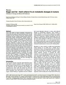 metabolic changes in tumors - CiteSeerX