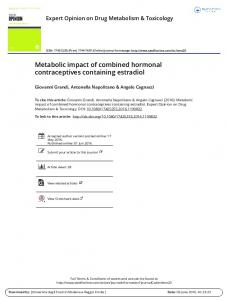 Metabolic impact of combined hormonal