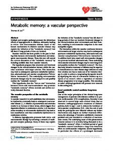 Metabolic memory: a vascular perspective - Springer Link