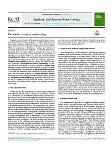 Metabolic pathway engineering