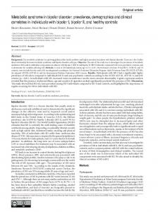 Metabolic syndrome in bipolar disorder: prevalence ... - SciELO