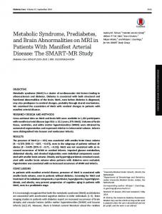 Metabolic Syndrome, Prediabetes, and Brain ... - Diabetes Care