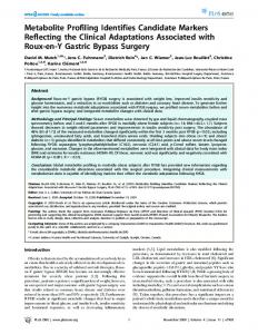 Metabolite Profiling Identifies Candidate Markers ... - CiteSeerX