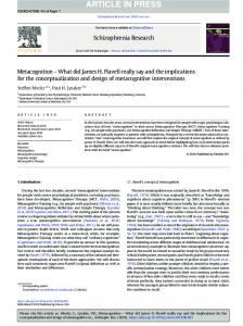 Metacognition - Schizophrenia Research