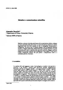 Metafore e comunicazione scientifica