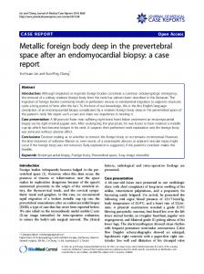 Metallic foreign body deep in the prevertebral space after an ...