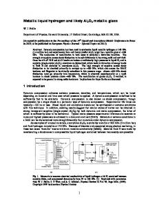 Metallic liquid hydrogen and likely Al2O3 metallic glass