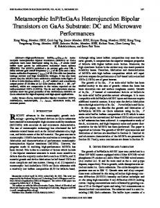 Metamorphic InP/InGaAs heterojunction bipolar ... - IEEE Xplore