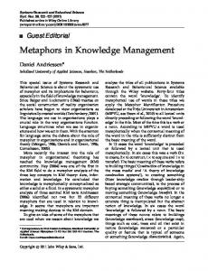 Metaphors in knowledge management - Wiley Online Library