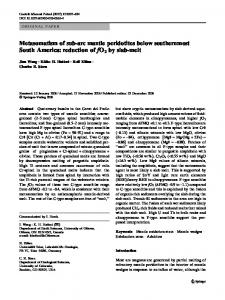 Metasomatism of sub-arc mantle peridotites below ... - CiteSeerX