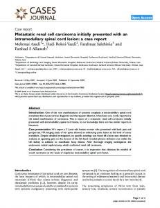 Metastatic renal cell carcinoma initially presented with ... - Springer Link