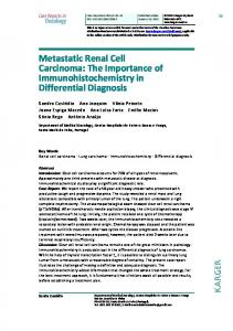 Metastatic Renal Cell Carcinoma: The Importance of ...