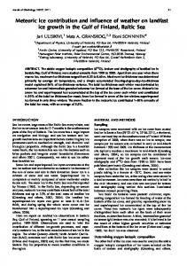 Meteoric ice contribution and influence of weather on landfast ice ...