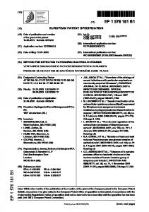 METHOD FOR DETECTING PATHOGENIC ...