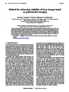 Method for enhancing visibility of hazy images ... - OSA Publishing