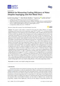 Method for Measuring Cooling Efficiency of Water Droplets ... - MDPI