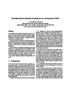 Methodical Secure Software Development by the ...