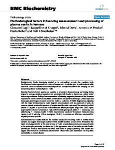 Methodological factors influencing measurement and processing of ...