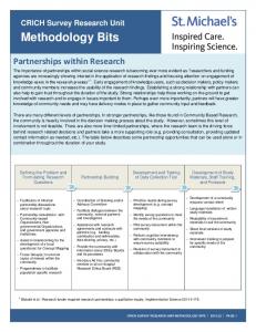 Methodology Bits - St. Michael's Hospital