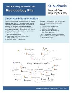 Methodology Bits - St. Michael's Hospital