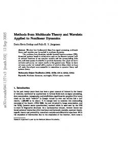 Methods from Multiscale Theory and Wavelets Applied to Nonlinear