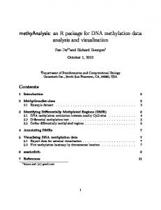 methyAnalysis: an R package for DNA methylation data ... - Bioconductor