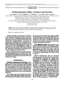 Methylammonium Sulfate - Springer Link