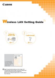 MF4570dw Wireless LAN Setting Guide