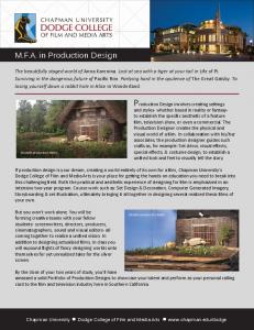 M.F.A. in Production Design - Chapman University