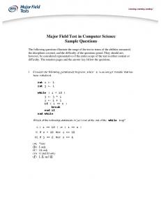 MFT Computer Science Sample Questions