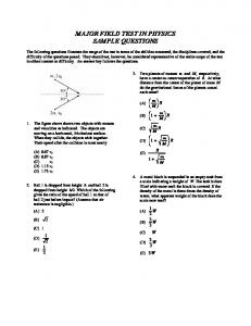 MFT Physics Sample Questions