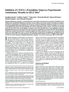 Mice Experimental Autoimmune Myositis in SJL/J Inhibition of CX3CL1 ...