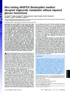 Mice lacking ANGPTL8 (Betatrophin) manifest ... - Semantic Scholar