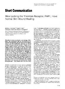 Mice lacking the thrombin receptor, PAR1, have normal skin wound ...