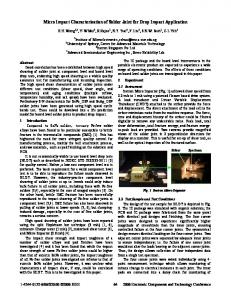 Micro Impact Characterisation of Solder Joint for Drop ... - IEEE Xplore