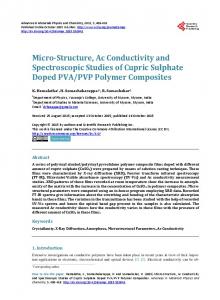 Micro-Structure, Ac Conductivity and Spectroscopic Studies of ... - Core