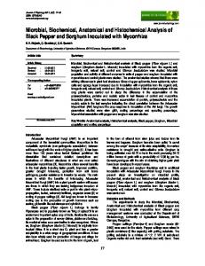 Microbial, Biochemical, Anatomical and ... - Update Publishing