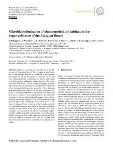 Microbial colonisation of chasmoendolithic habitats ... - Biogeosciences