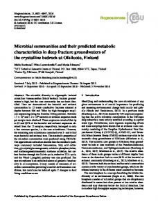 Microbial communities and their predicted metabolic ... - Biogeosciences