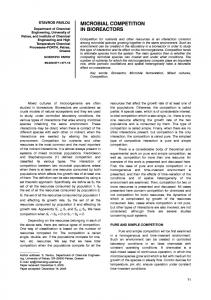 Microbial competition in bioreactors