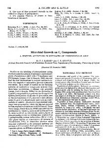 Microbial Growth on C1 Compounds