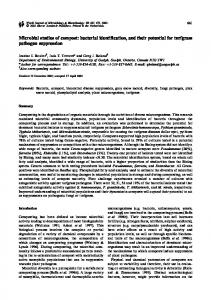 Microbial studies of compost: bacterial identification, and ... - CiteSeerX