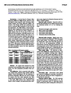 Microbial sulfur isotope depletion and mineralogy of Prospect Mesa ...