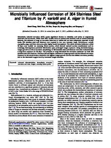 Microbially Influenced Corrosion of 304 Stainless Steel ... - Springer Link