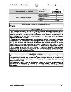 Microbiologia general programa de estudios