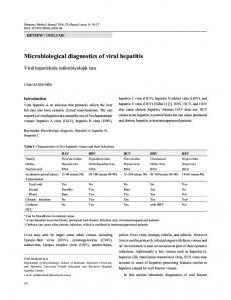 Microbiological diagnostics of viral hepatitis - DergiPark