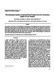 Microbiological Quality of Selected Meat Products - CiteSeerX