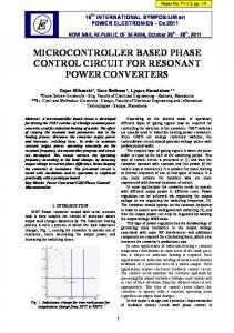 microcontroller based phase control circuit for resonant power ...