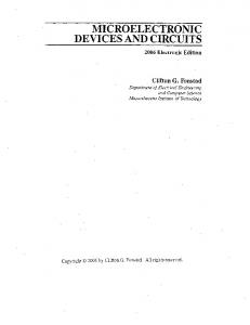 MICROELECTRONIC DEVICES AND CIRCUITS